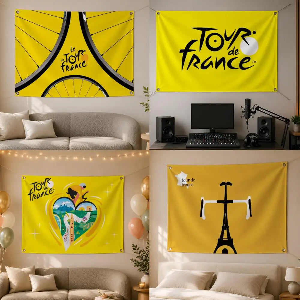 Tour De France Cycling Flag Banner – Indoor & Outdoor Decor Sports Flag Banner Axl