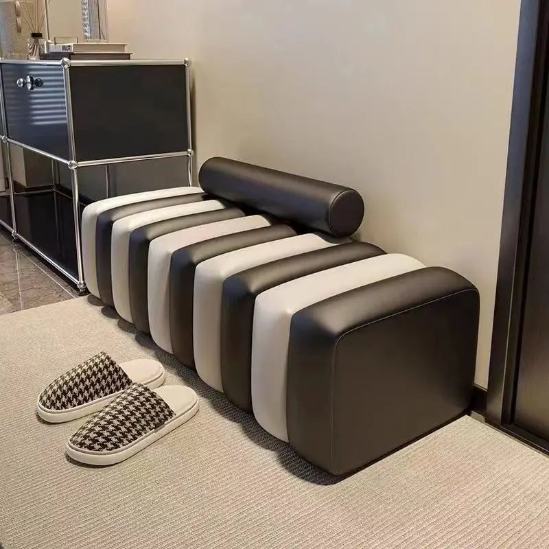 Modern Cushioned Ottoman Stool – Living Room & Entryway Bench Ottoman Stool Axl