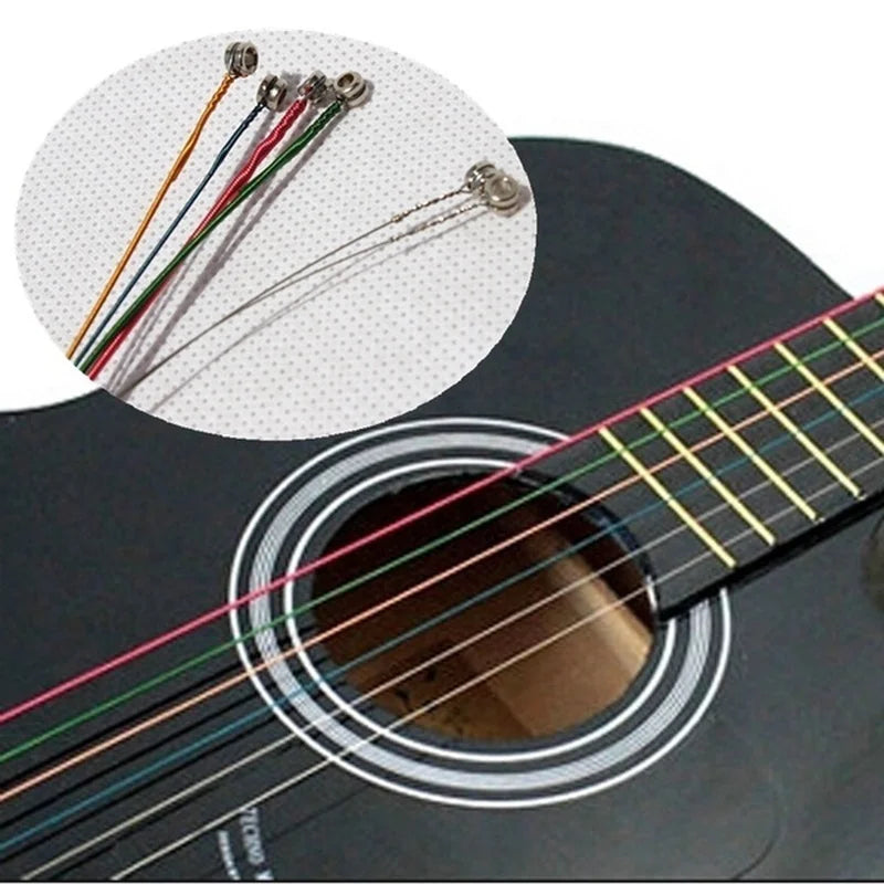 Rainbow Colorful Guitar Strings – 6 Pcs Acoustic & Folk Set Guitar Strings Axl