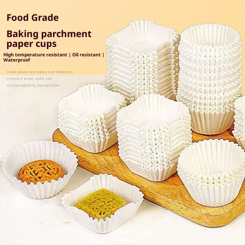 Square Mooncake Paper Liners 100/250Pcs – Oil-Proof Brownie Cups Baking Paper Liners Axl