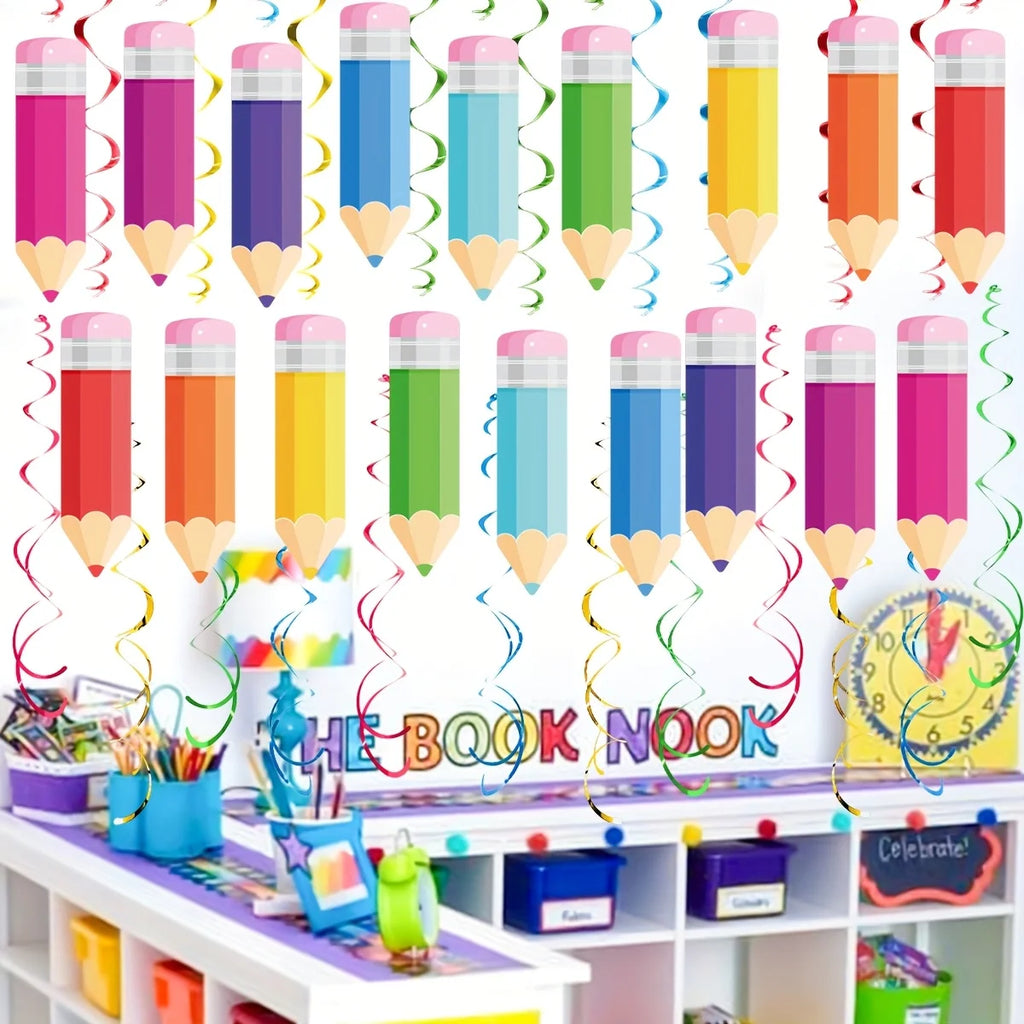 48-Piece Back to School Hanging Swirl Decorations | Party Décor Party Hanging Decorations Axl