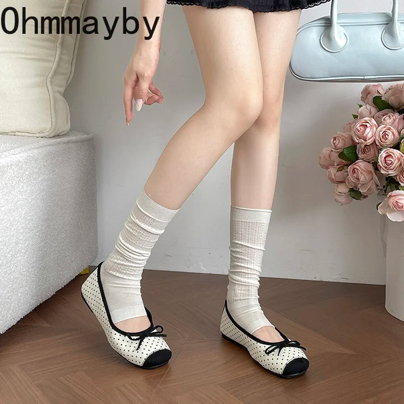 Butterfly-Knot Women's Mary Jane Ballet Flats | Slip-On Dress Shoes Mary Jane Flats Axl