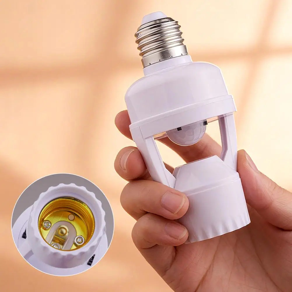 E27 PIR Motion Sensor Lamp Holder – Auto On/Off Light Socket Motion Sensor Socket Axl