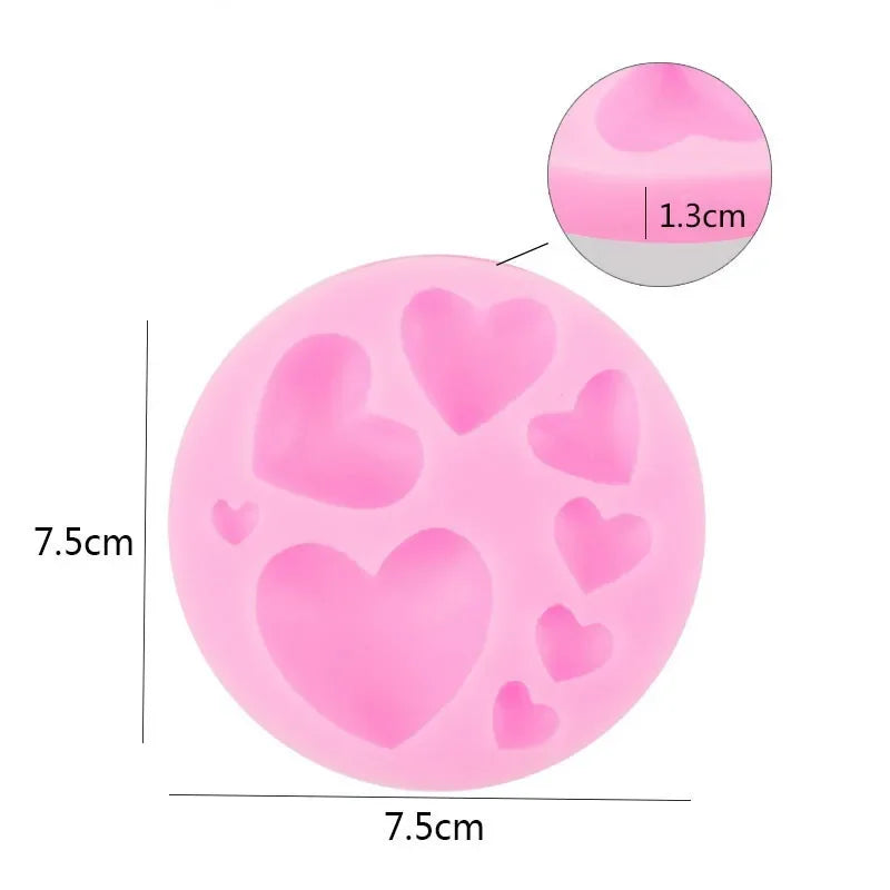 Heart Silicone Fondant Mold – DIY Chocolate & Cake Decorating Fondant Baking Mold Axl Pink