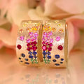 Huitan Colorful CZ Hoop Earrings – Gold Tone Women's Fashion CZ Hoop Earrings Axl E5514