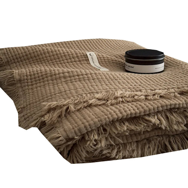 4-Layer Cotton Muslin Throw Blanket – All-Season Adult Cotton Throw Blanket Axl