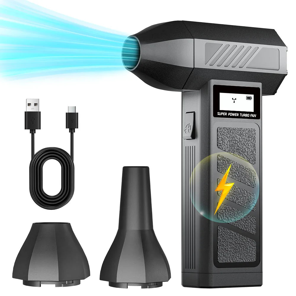 Portable Electric Air Duster Turbo Jet Blower – Type-C, 4 Gears Electric Air Duster Axl black