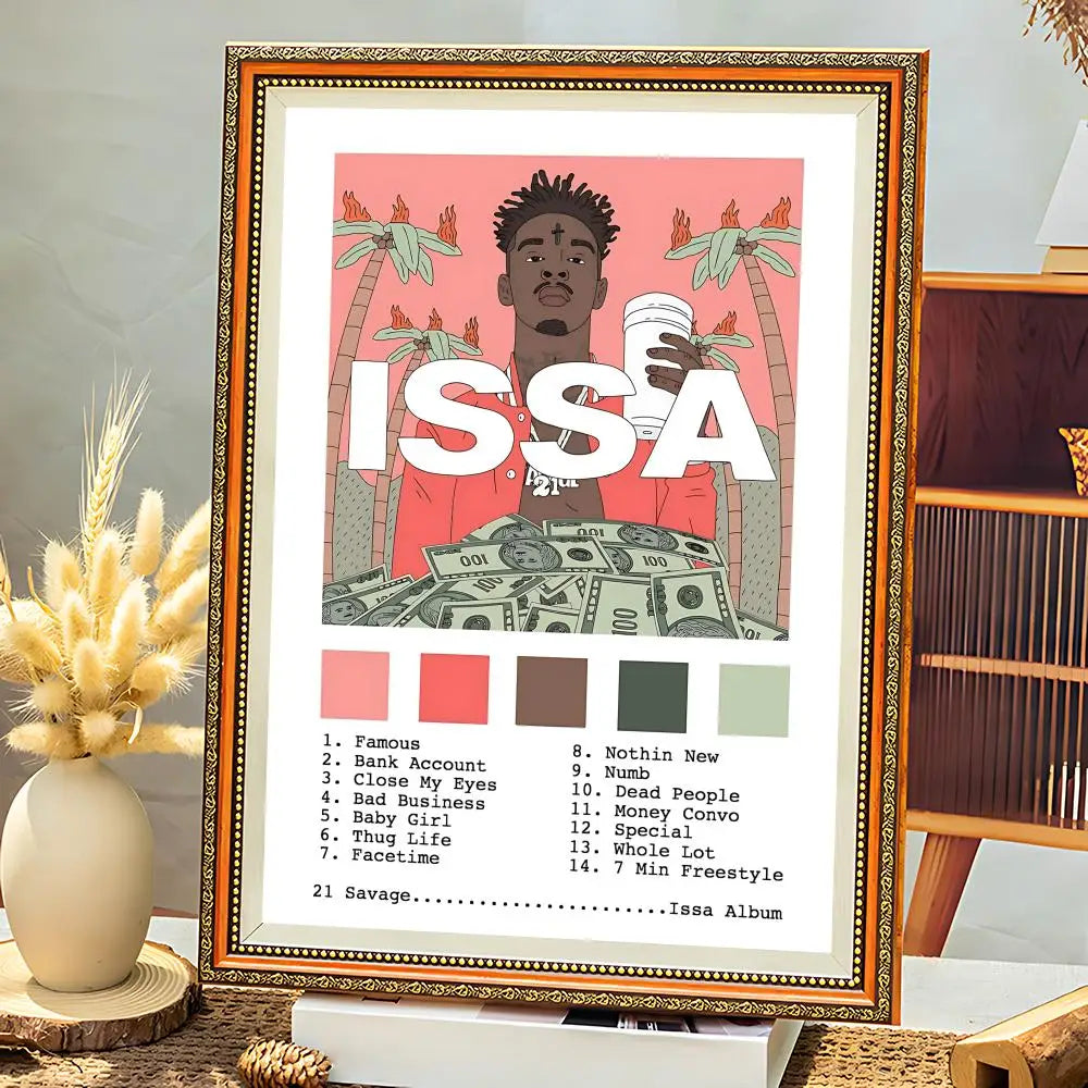 21 Savage HD Poster – Self-Adhesive Waterproof Wall Decor Wall Art Poster Axl White4 15X20cmNoframe