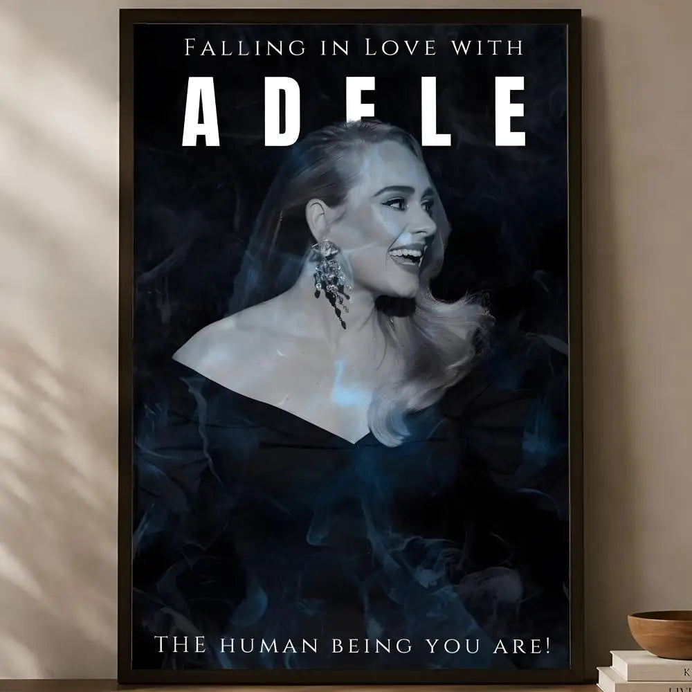 Adele HD PVC Wall Poster – Self-Stick Waterproof Wall Art Wall Art Poster Axl White16 15X20cmNoframe
