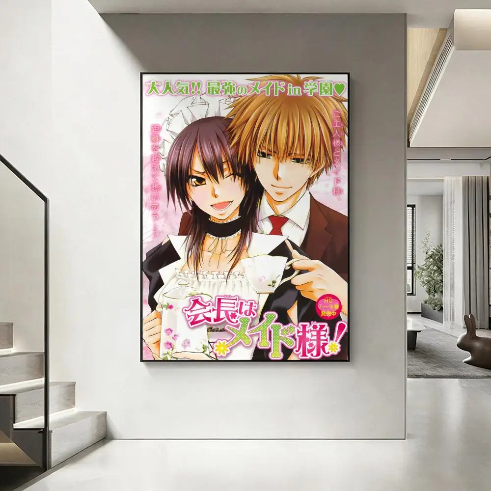 Kaichou wa Maid-sama Anime Poster – HD Waterproof Wall Art Anime Wall Poster Axl White1 21X30cmNoframe
