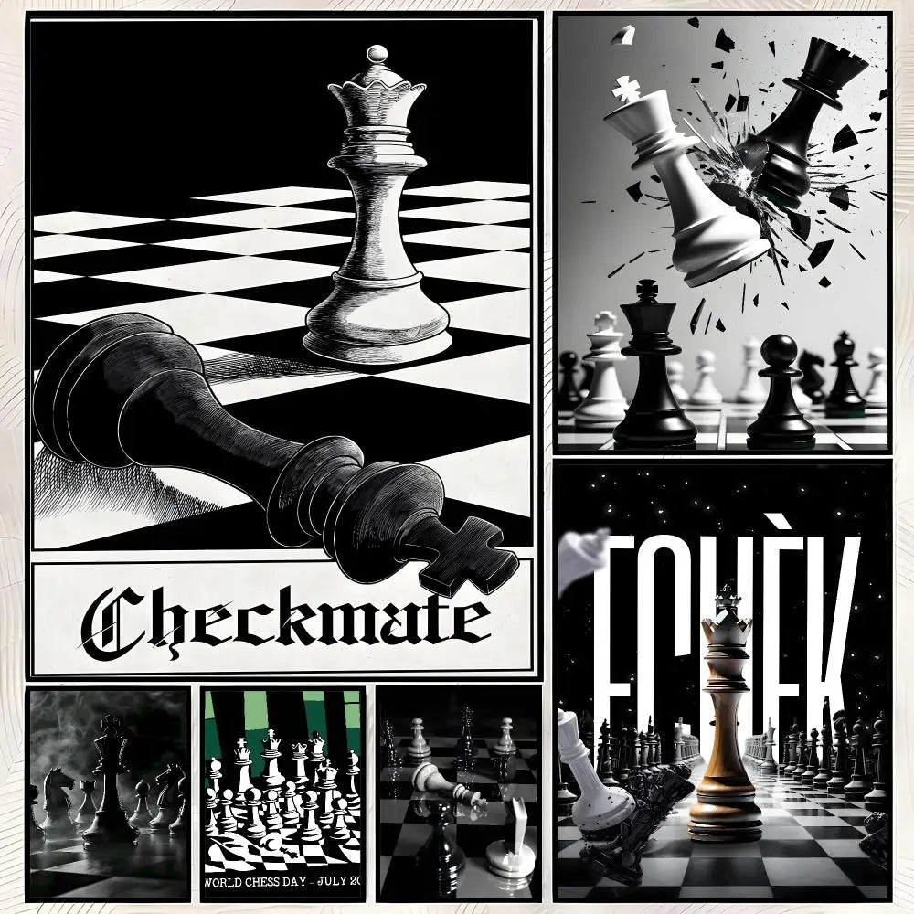 International Chess Wall Art Poster – Self-Stick HD Waterproof Wall Art Poster Axl