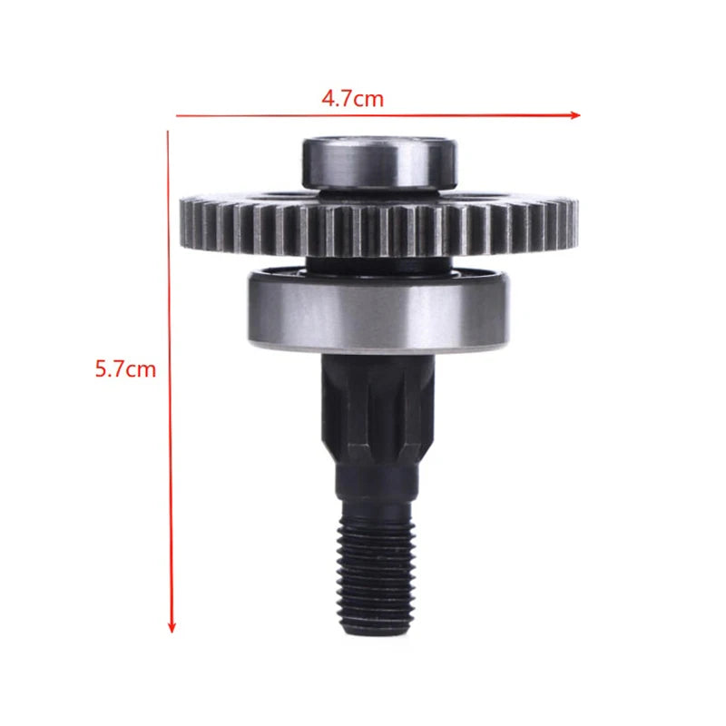 Lawn Mower 47-Groove Gear Set with Shaft & Pinion – 2 Pcs Lawn Mower Gear Parts Axl one size
