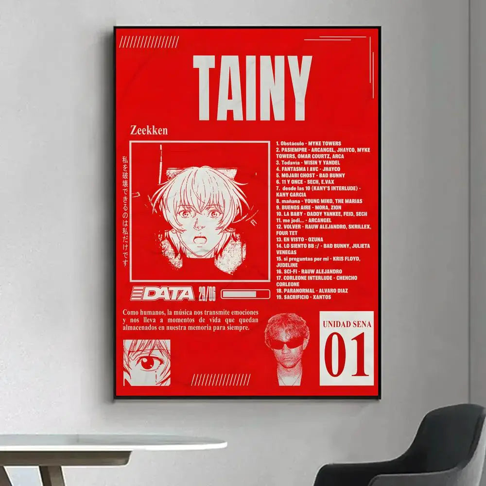 Tainy DATA Album HD Poster – Waterproof Wall Art Decor Wall Art Poster Axl