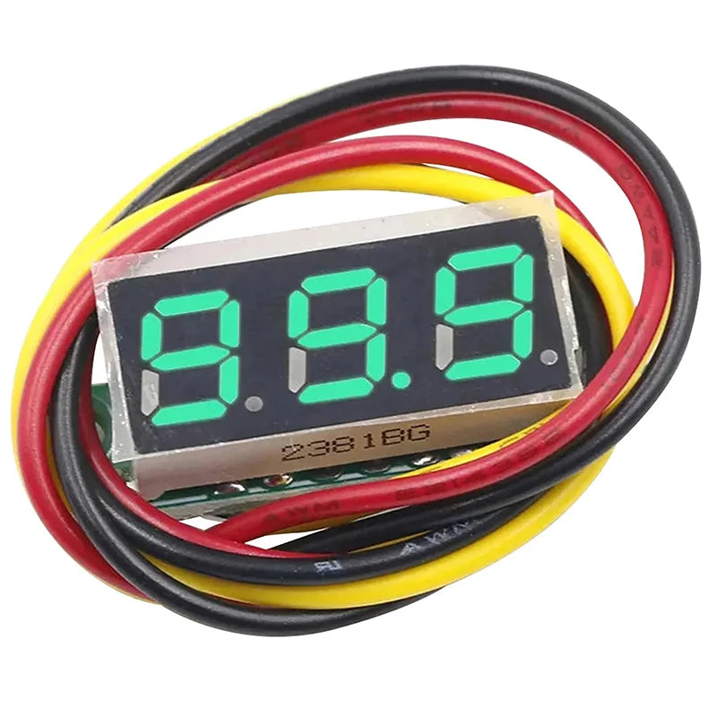 Mini Digital DC Voltmeter 0–100V | 0.28" Voltage Tester Digital Voltmeter Axl Green
