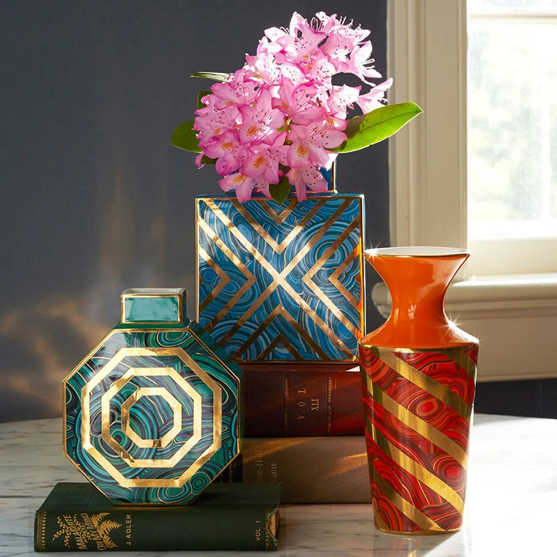 Luxury Gold Ceramic Flower Vase – Large Tall Nordic Décor Decorative Ceramic Vase Axl