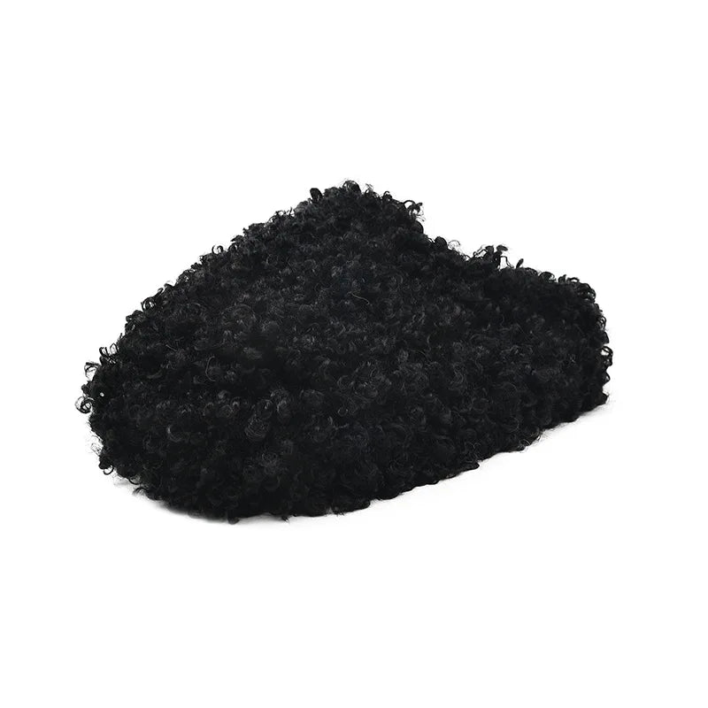 Women's Plush Flock Slippers – Hoof Heels Closed Toe Slides Women's Slippers Axl black 38