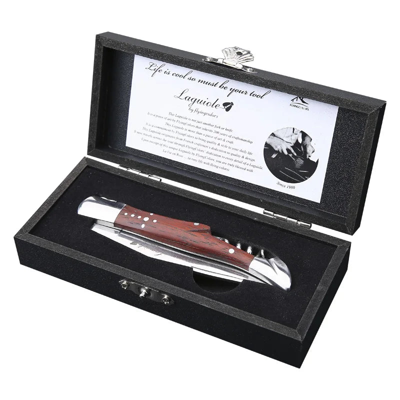 Laguiole Corkscrew Wine Knife – Wood Handle Waiter's Opener Corkscrew Wine Opener Axl Rosewood Handle