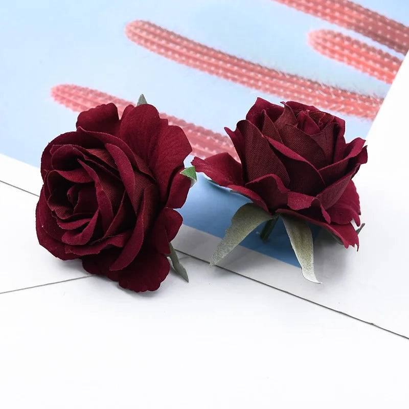 Velvet Silk Rose Heads 10/20 Pcs – Artificial Flowers for DIY Décor Artificial Silk Flowers Axl color 10 10 Pieces