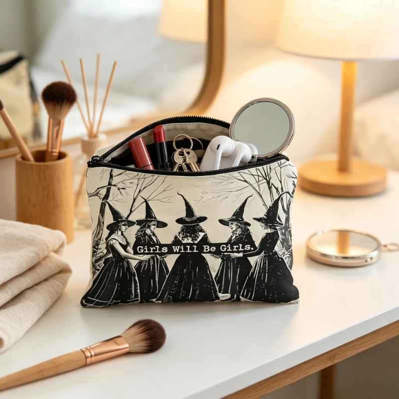 2-Pack Vintage Witch Canvas Tote Bags – Gothic Halloween Bag Canvas Tote Bag Axl
