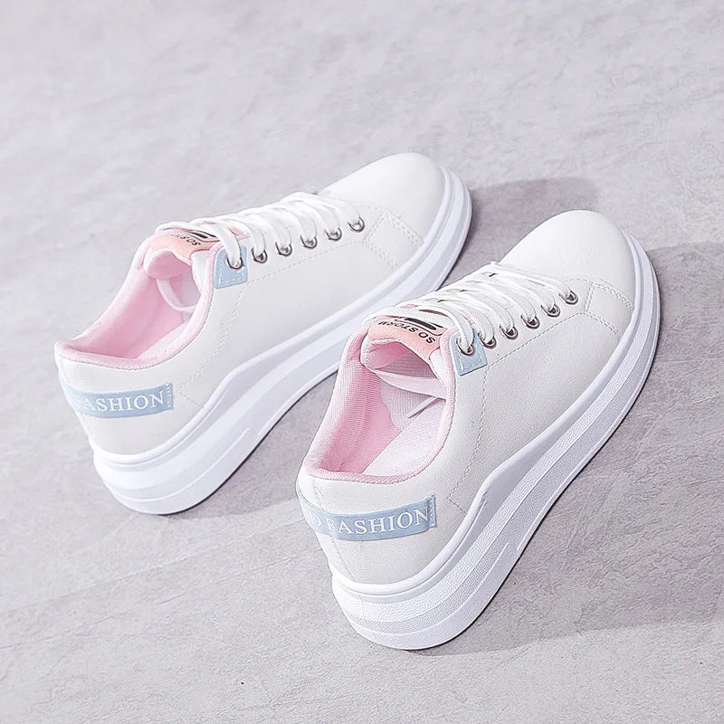 YBQJOO Women's Low-Cut Casual Non-Slip White Sneakers Women's Casual Sneakers Axl white blue 39