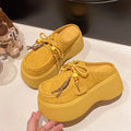 Women's Platform Mule Slippers – Suede Slip-On Loafers Platform Mule Slippers Axl yellow 38