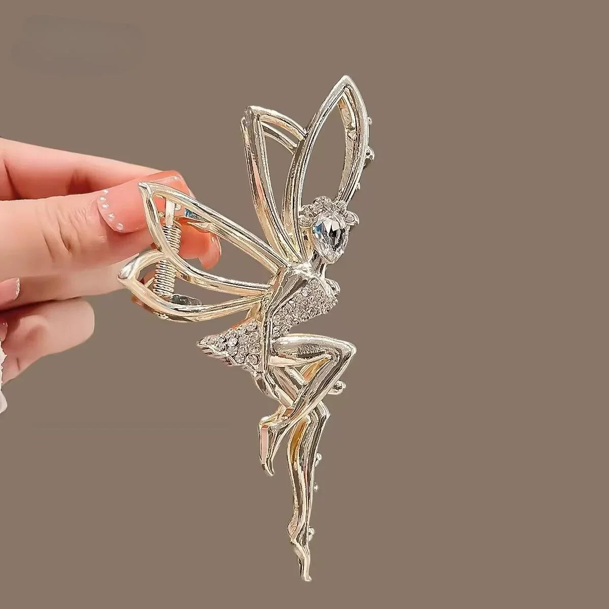 Rhinestone Crystal Angel Claw Clip – Elegant Metal Hair Clip Hair Claw Clip Axl Gold