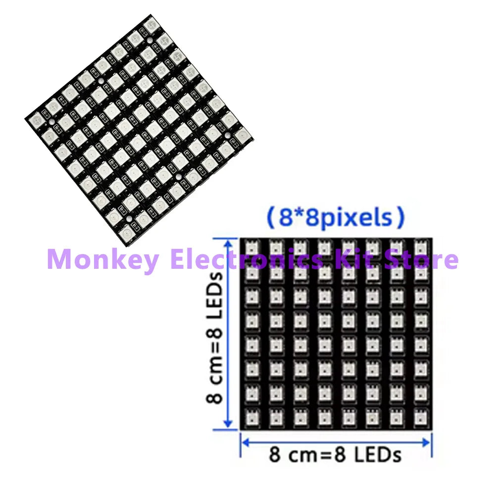 WS2812 8×8 RGB LED Matrix Module – 64 Pixel 5050 Color Display LED Matrix Module Axl