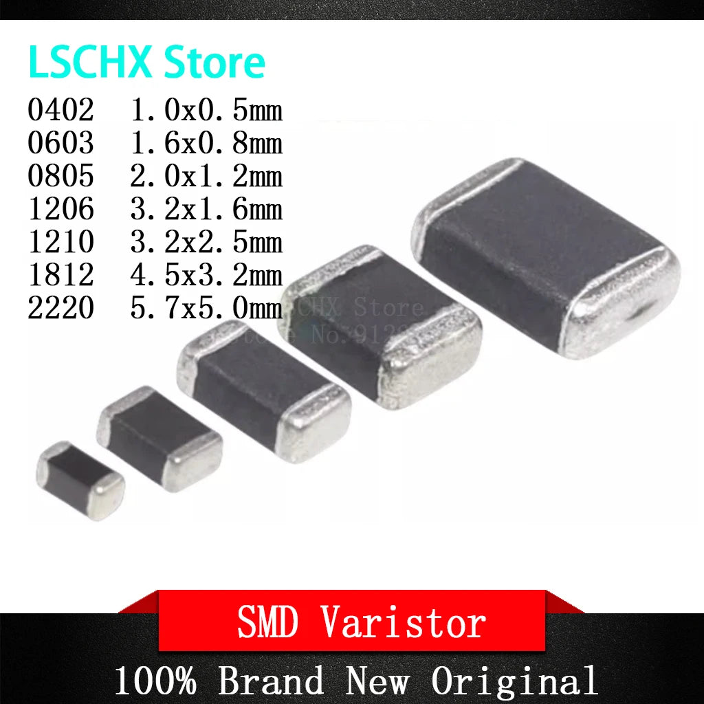 50pcs 1206 SMD Varistor DC 3.3V–85V | Circuit Protection SMD Varistor Pack Axl