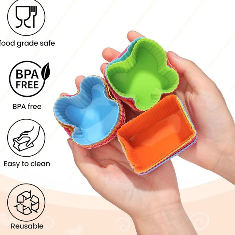 8-Piece Silicone Bento Box Dividers & Cupcake Liners for Kids Bento Box Dividers Axl