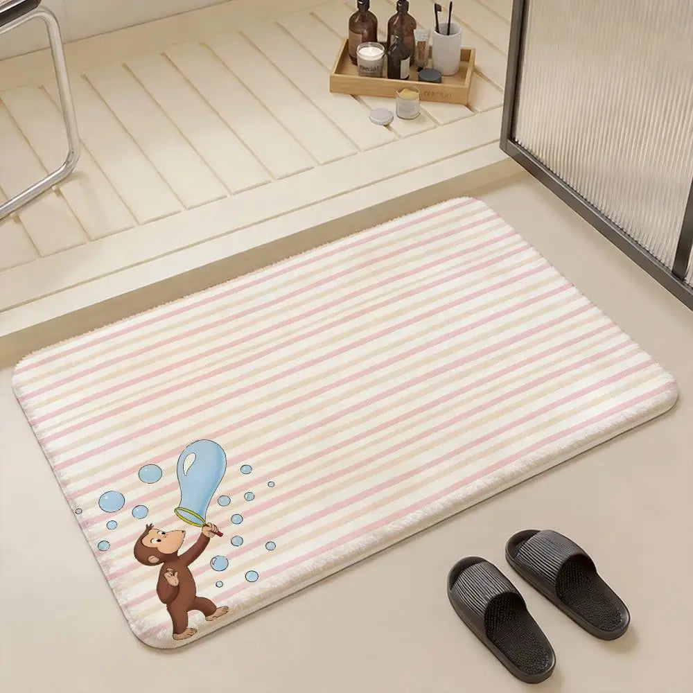 Curious George Flannel Floor Mat – Soft Non-Slip Indoor Rug Indoor Floor Rug Axl