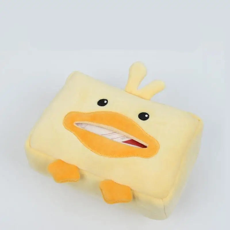 Cartoon Plush Tissue Box Holder – Car Armrest & Backseat Cover Car Tissue Holder Axl