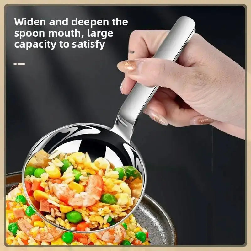 Stainless Steel Large Round Soup Spoon | Short Handle Ladle Soup Spoon Axl