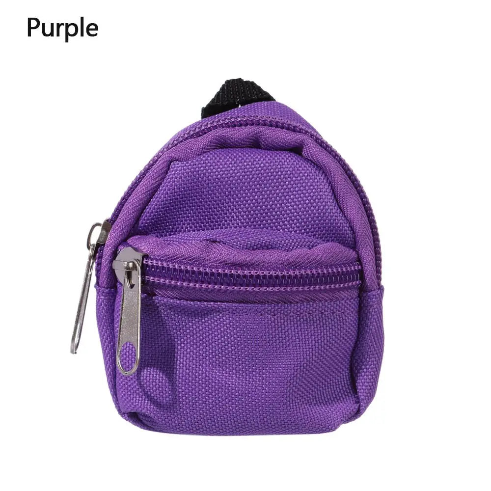 Mini Doll Backpack – Cute Cloth School Bag for 1/6 BJD Dolls Doll Accessory Axl purple