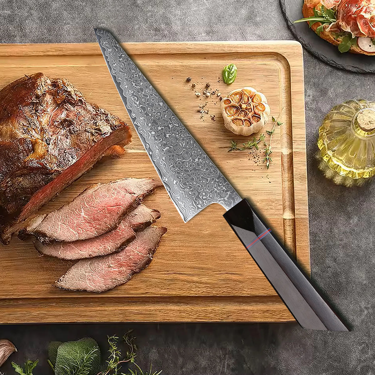 Honesuki Knife – 67-Layer Damascus Steel Boning & Slicing Knife Damascus Boning Knife Axl Honesuki Knife