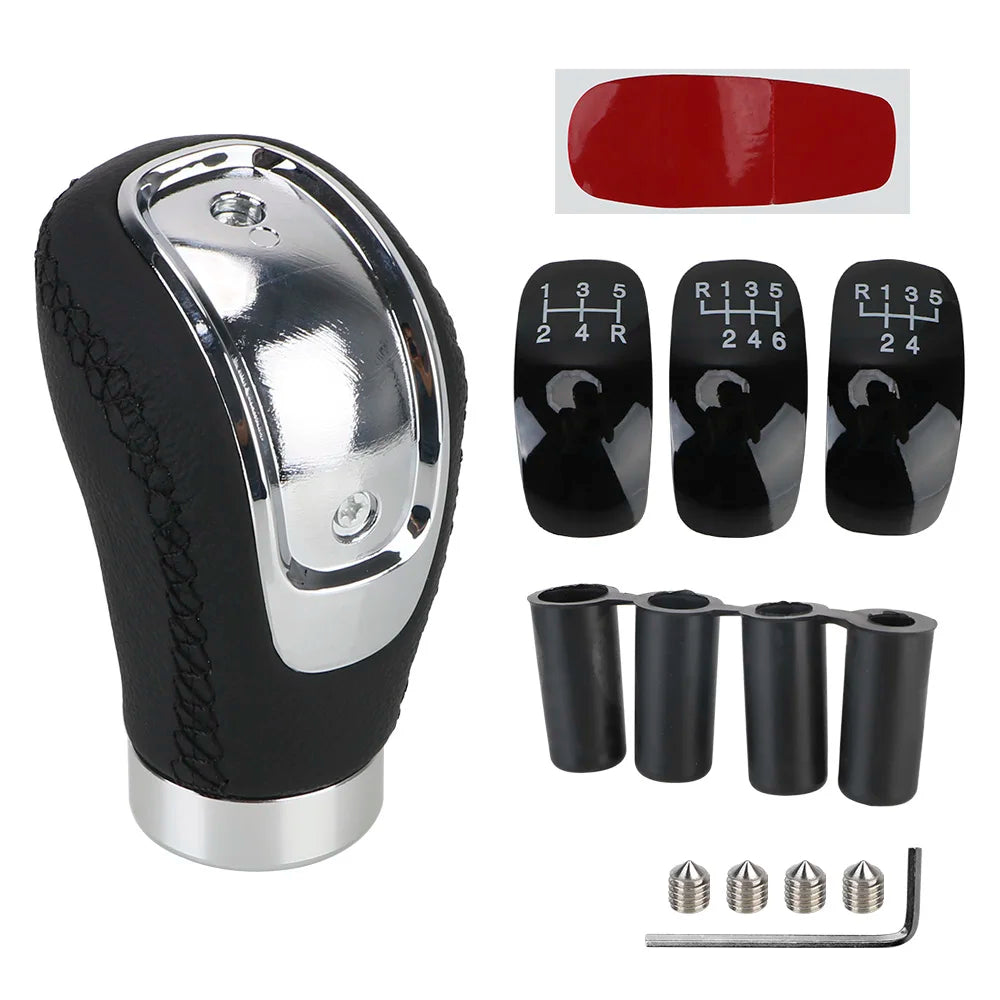 Universal 5/6 Speed PU Leather Gear Shift Knob – Manual Shifter Gear Shift Knob Axl black