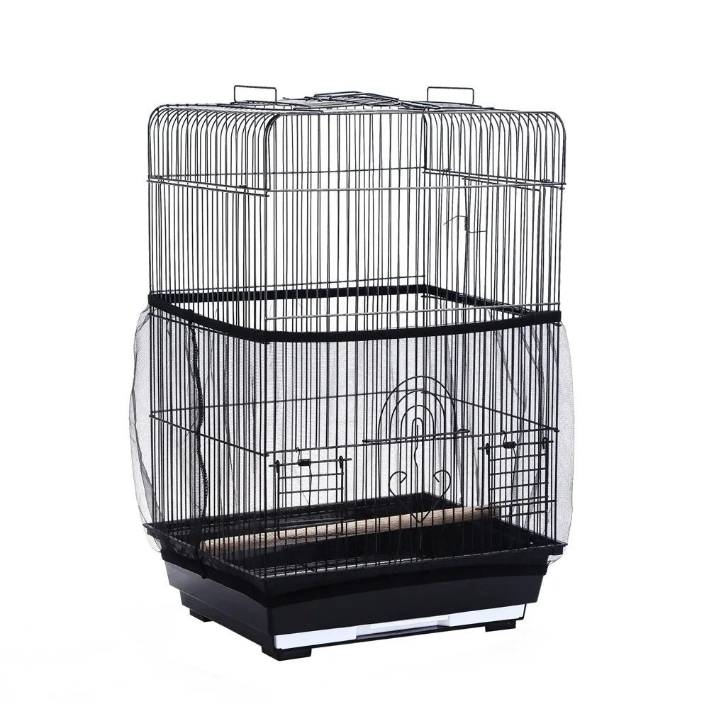 Bird Cage Mesh Cover Skirt – Anti-Spill Net for Parrots Bird Cage Accessory Axl