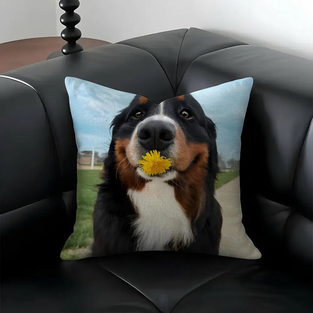 Bernese Mountain Dog Linen Cushion Cover | Sofa & Bed Decor Linen Cushion Cover Axl
