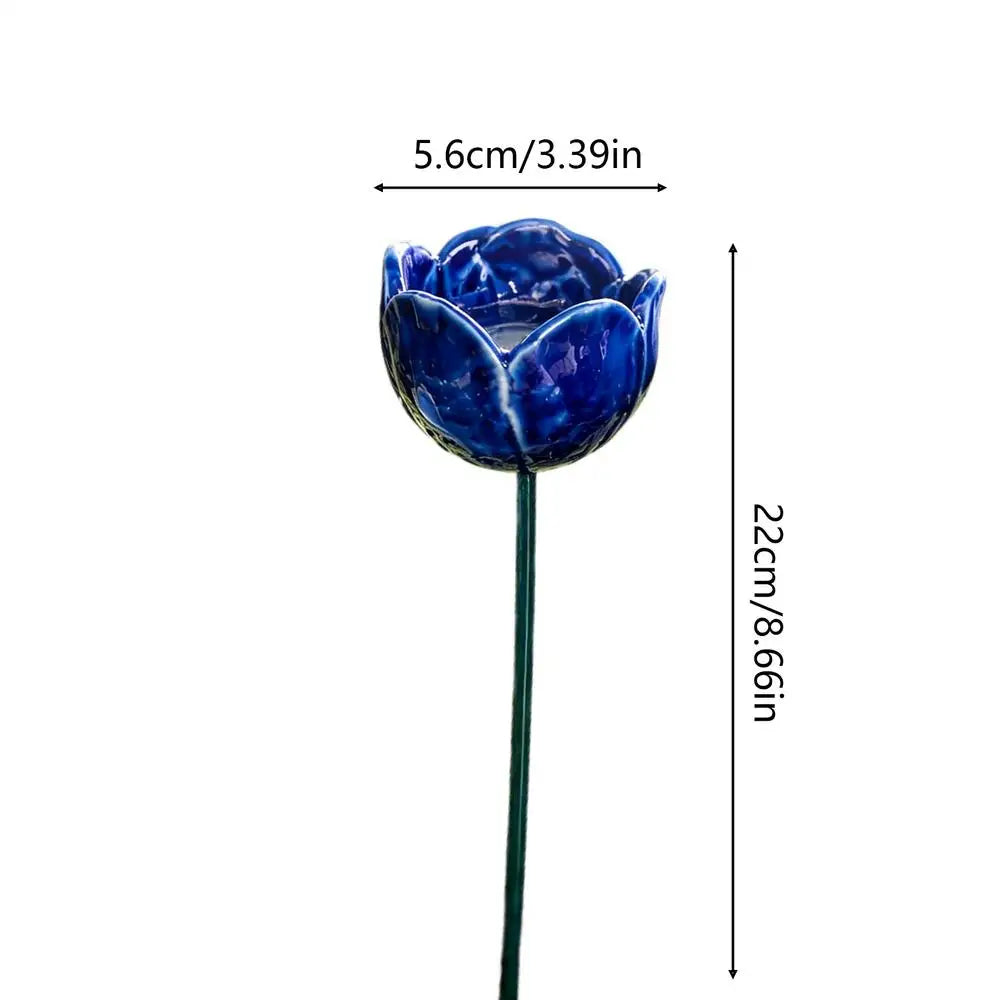 Flower Shaped Bee Watering Station Garden Stake Set of 4 Garden Bird Bath Axl 4pcs