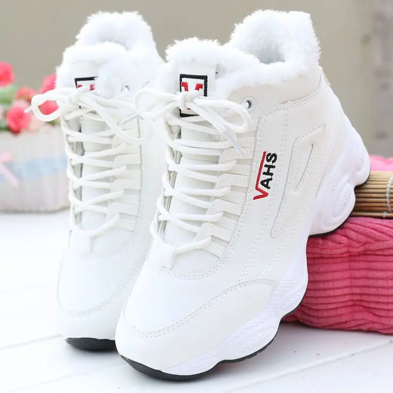 Women's Winter Velvet-Lined Sneakers – Warm Non-Slip Shoes Winter Sneakers Axl WHITE 35