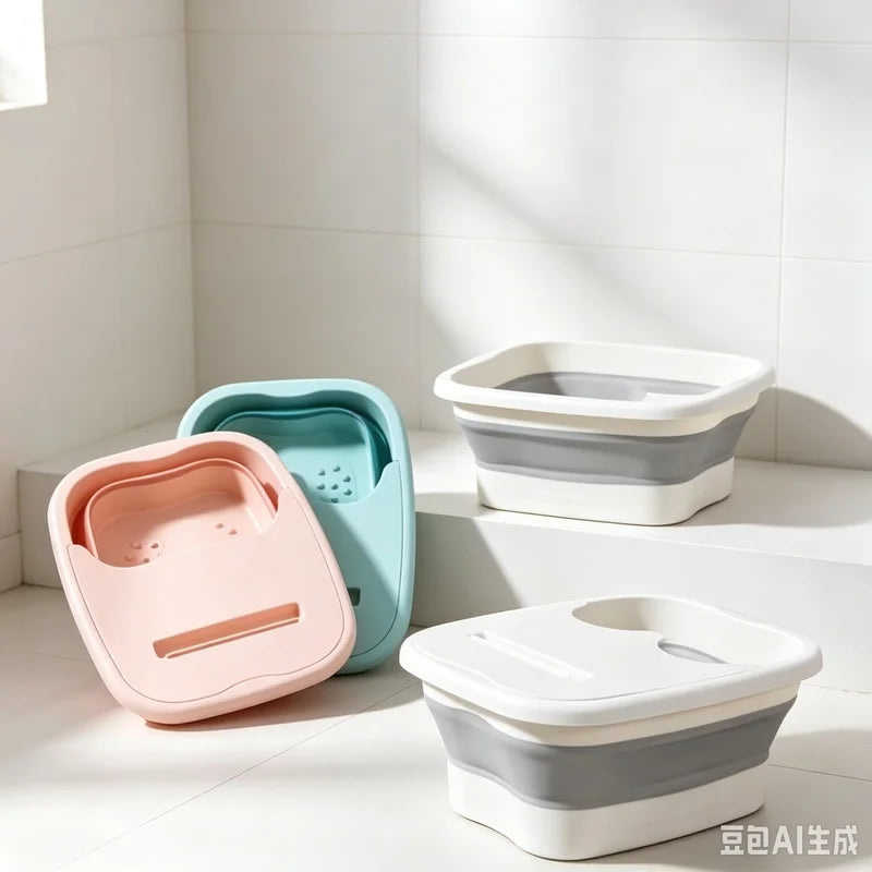 Foldable Foot Soak Tub – Portable Spa Pedicure Foot Bath Bucket Foot Bath Tub Axl