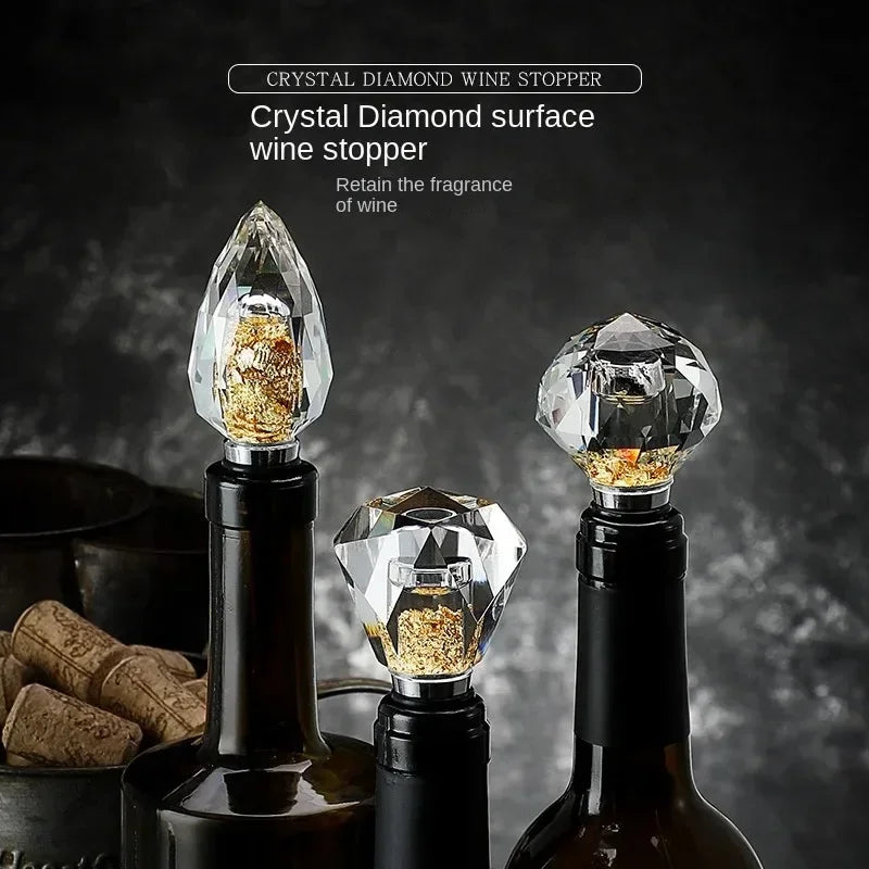 Crystal Glass Wine Stopper – Diamond Luxury Bottle Seal Wine Stopper Axl