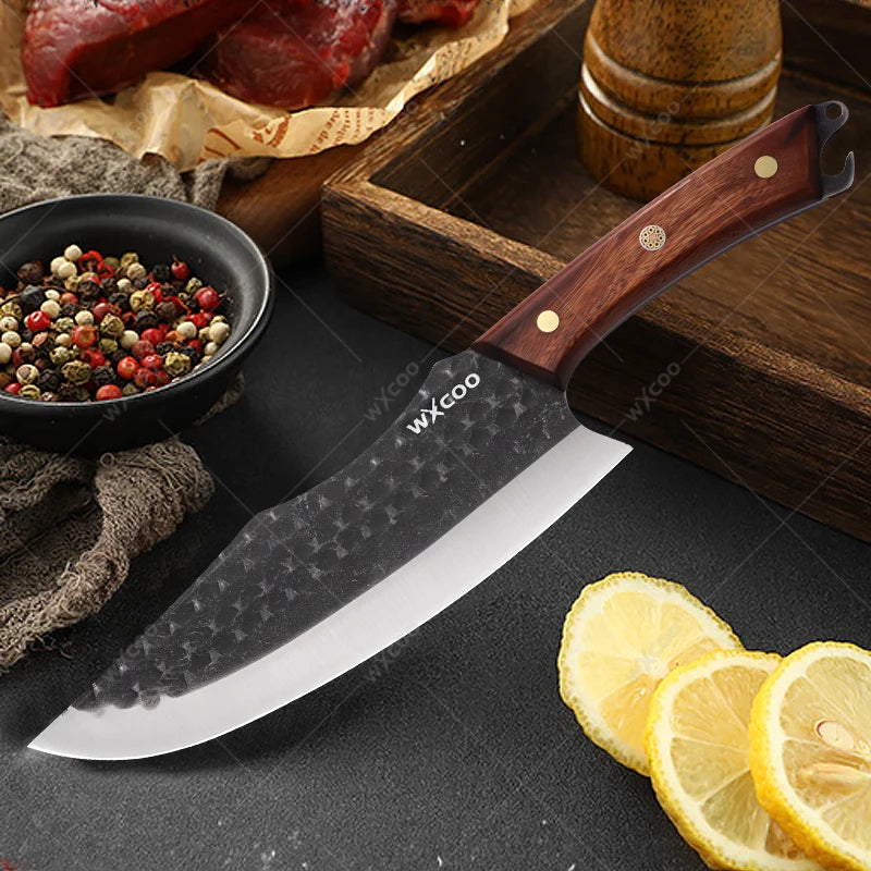 WXCOO High Carbon Forged Meat Cleaver & Chef Knife Set Kitchen Knife Set Axl