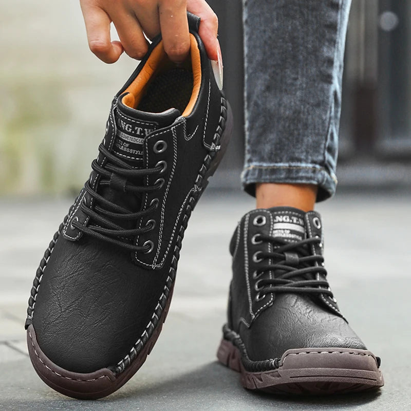 ZULIWAGN Retro Handmade Leather Loafers – Unisex Casual Shoes Casual Leather Loafers Axl black 42