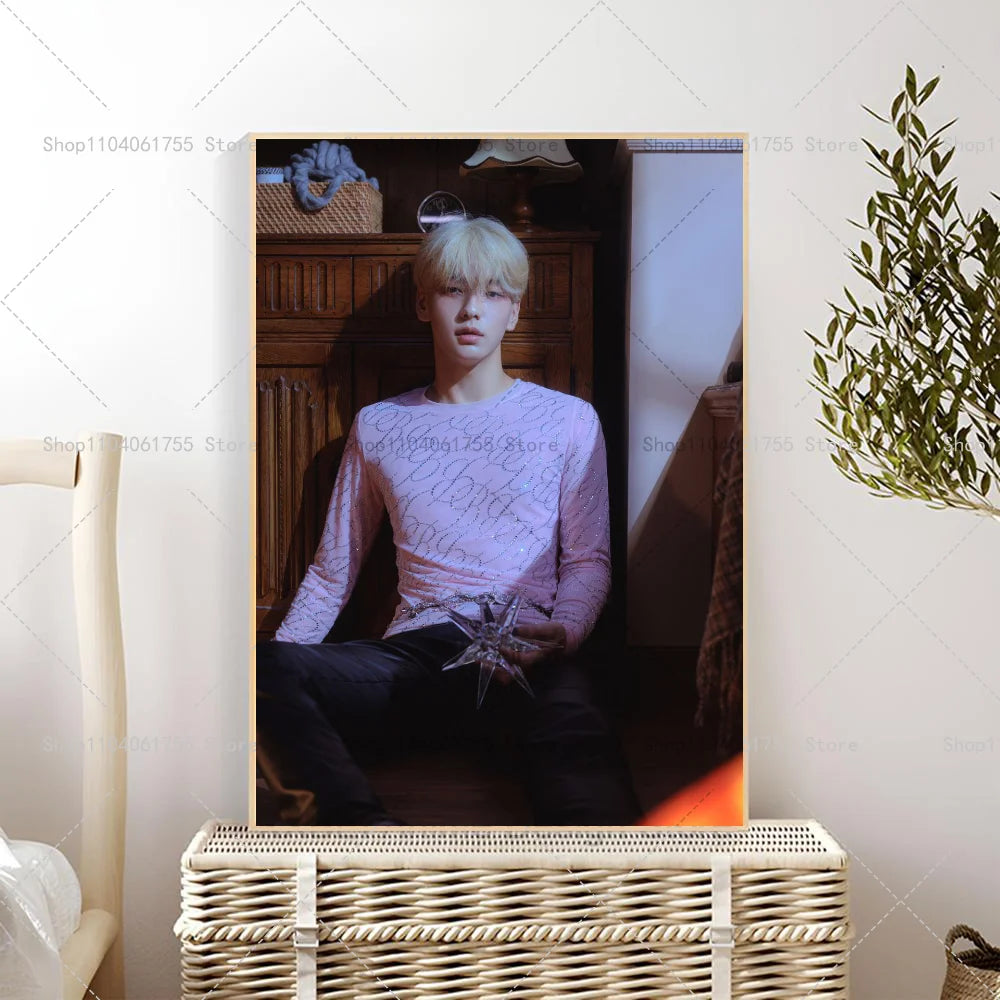 TXT Soobin Kpop Poster – Self-Adhesive Waterproof Wall Sticker Wall Art Poster Axl z4 40x60cm No Frame