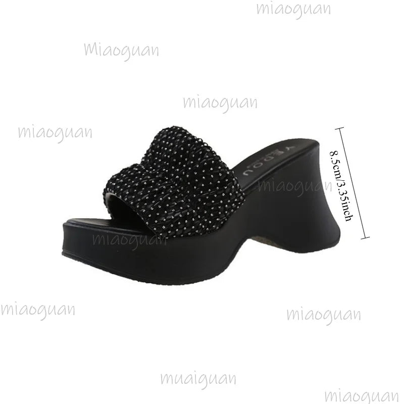 Women's Platform Wedge Slide Sandals | Open Toe Summer Slippers Platform Wedge Sandals Axl