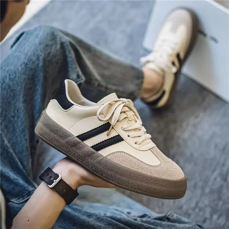 Men's Casual Lace-Up Sneakers – Breathable Leather Walking Shoe Men's Casual Sneakers Axl