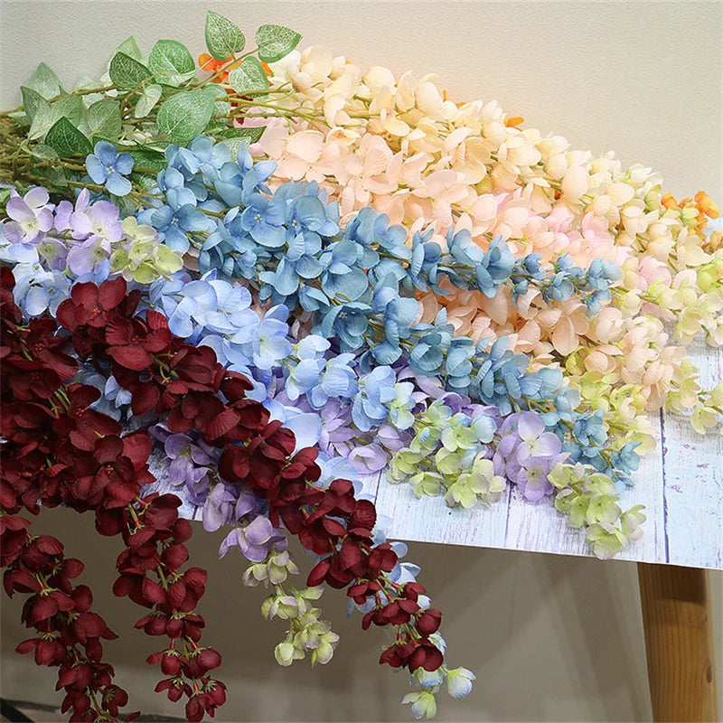 Artificial Wisteria Hanging Flower Strings – 6 Stem Wall Decor Artificial Hanging Flowers Axl