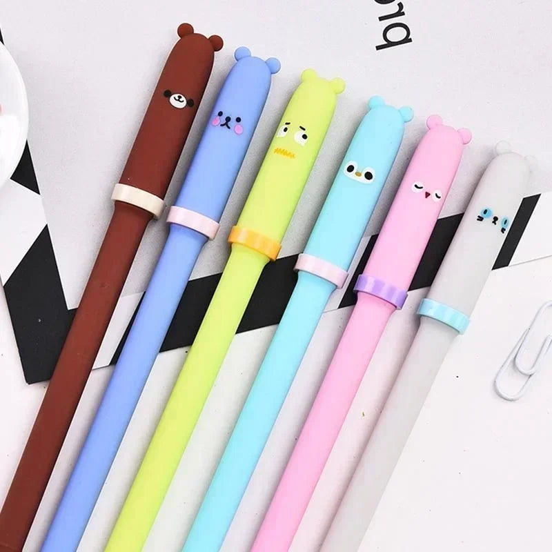 Kawaii Gel Pen Set – Doughnut & Polar Bear Cute Writing Pens Kawaii Gel Pen Set Axl Blue 4pcs 1