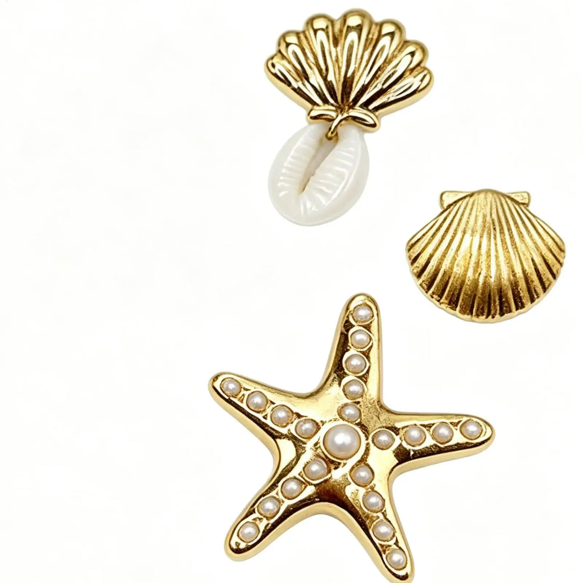 Sea Shell Slipper Charms – 6-Piece Sandal Decoration Set Shoe Charm Set Axl Default Title