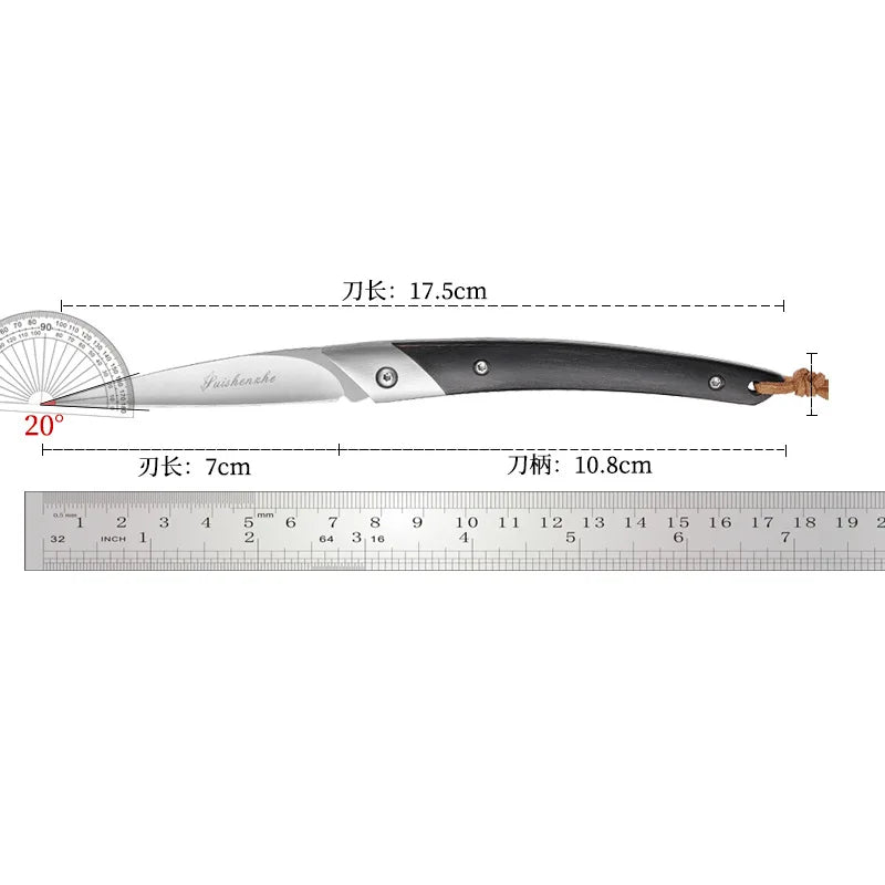 Japanese Folding Pocket Knife – D2 Steel Fruit Carving Blade Folding Pocket Knife Axl